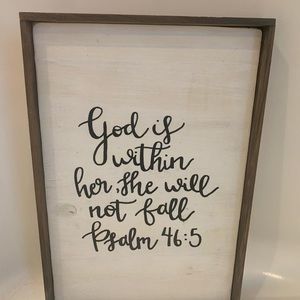 Psalm 46:5 "God is within her..." Wooden Sign